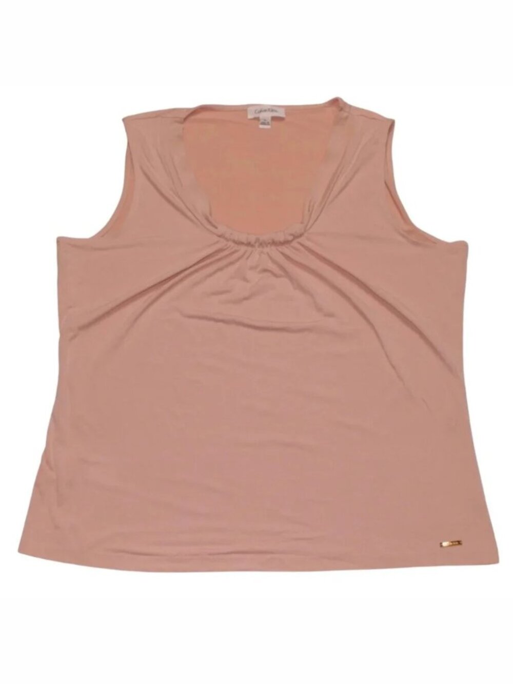 Calvin Klein Women's Sleeveless Beige Shirt SR5TM10A NWT Size XL